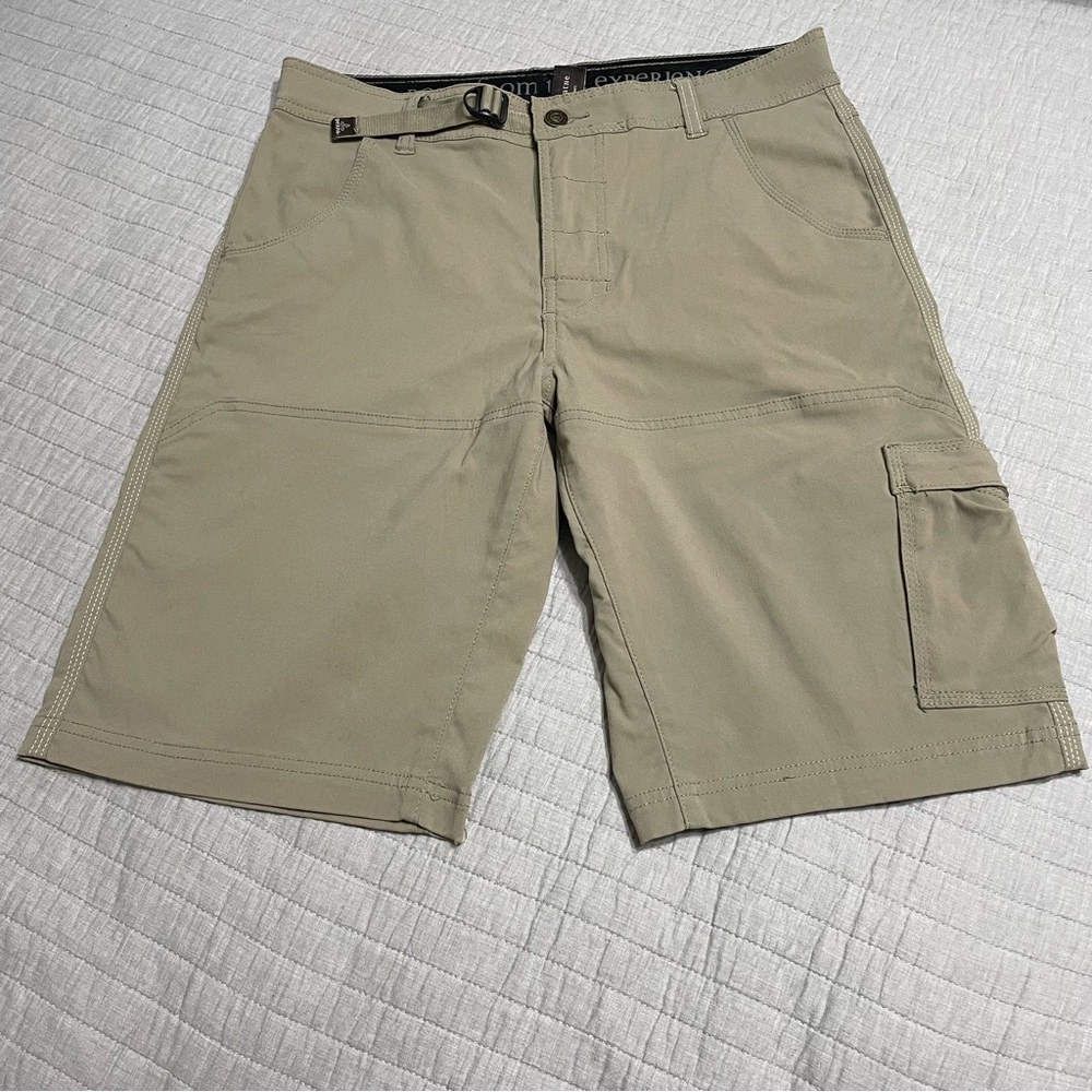 PrAna Men's Stretch Zion Shorts Belted Cargo Pocket Nylon Hiking Casual Size S